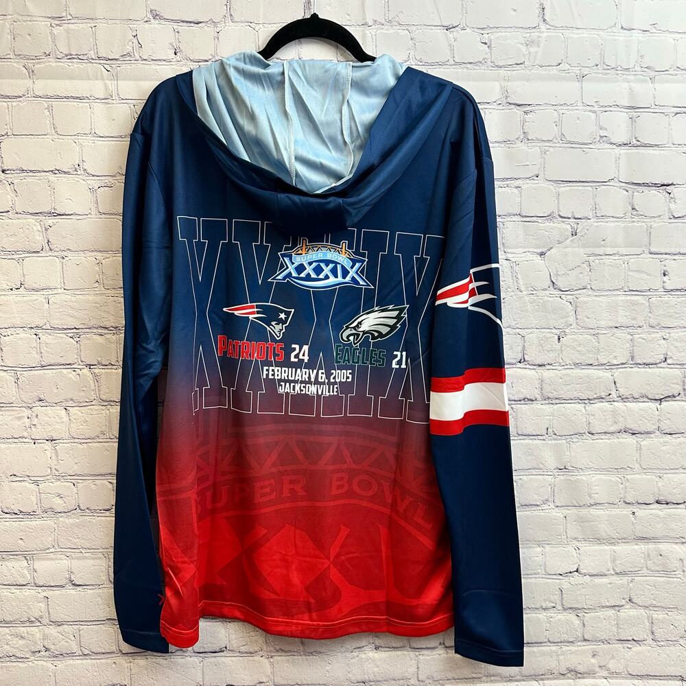 NFL New England Patriots Super Bowl XXXIX Champions Hoody Tee Size Large NEW - Picture 6 of 8